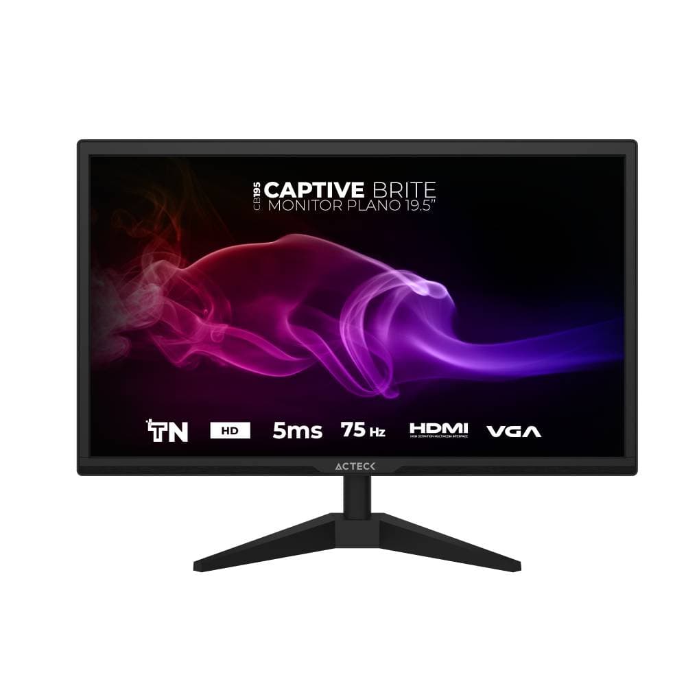 ACTECK Monitor ACTECK AC-939409, 19.5 pulgadas, 250 cd / m², 1600 x 900 Pixeles, 5 ms, Negro