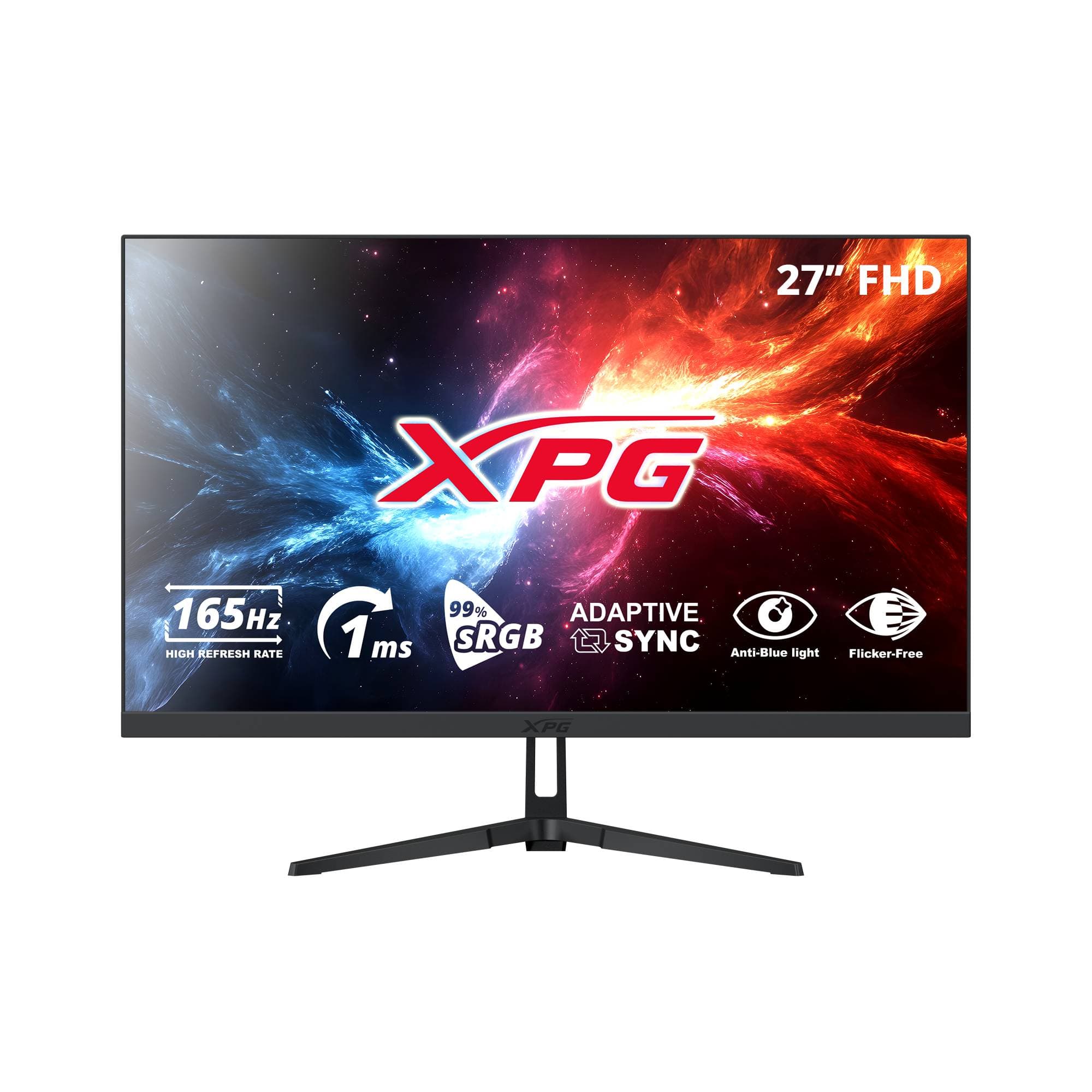XPG Monitor Gaming XPG 27 Pulgadas RIFT R27F6 165Hz. Resolución: 1920×1080(FHD). Respuesta: 1ms(MPRT), Puertos: HDMI 2.0x1, Display 1.4x1. Negro. RIFT R27F6-BK