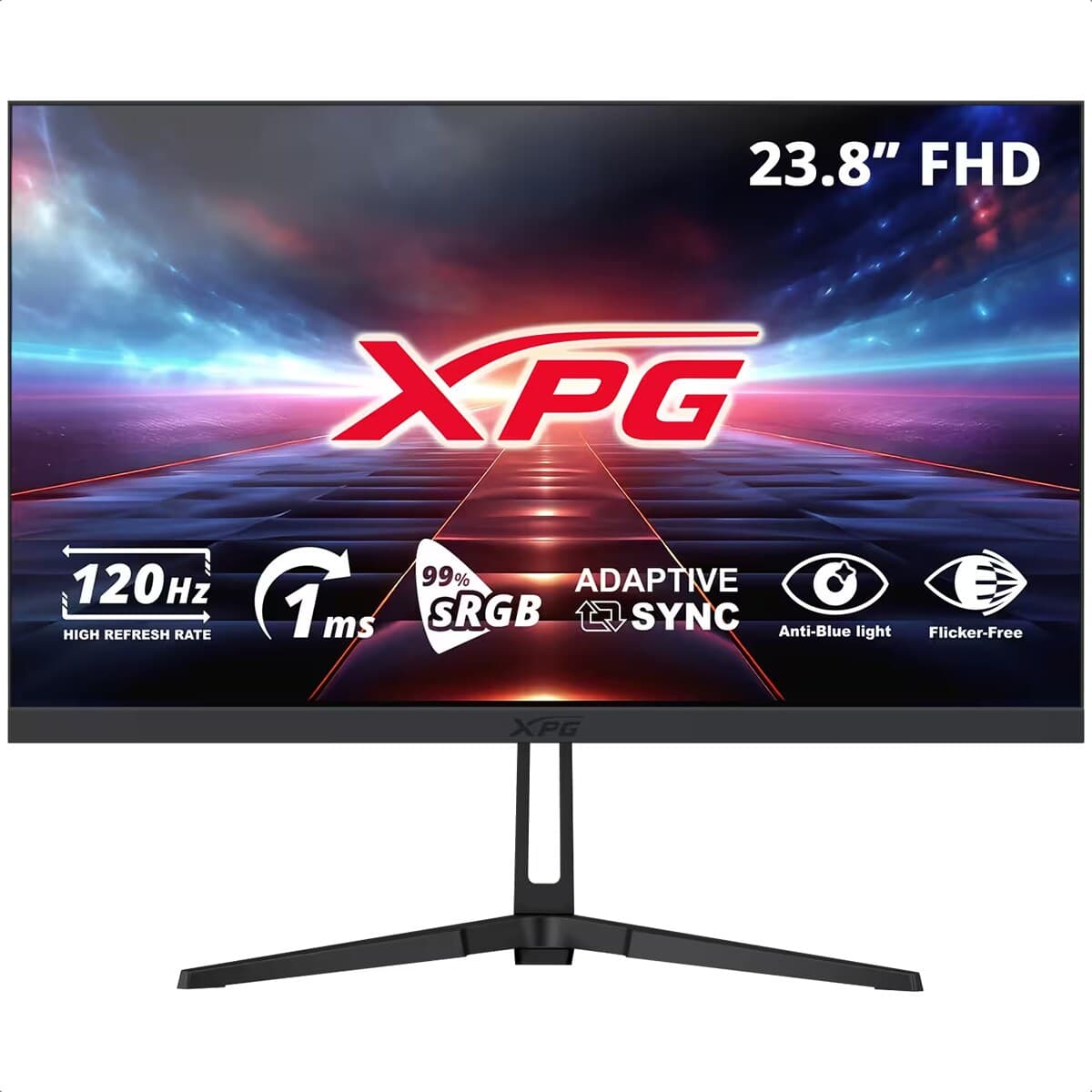 XPG Monitor Gaming XPG 24 Pulgadas 120Hz RIFT R24F2. Resolución: 1920×1080(FHD). Respuesta: 1ms(MPRT), Puertos: HDMI 2.0x1, Display 1.2 x1. Negro RIFT R24F2-BK