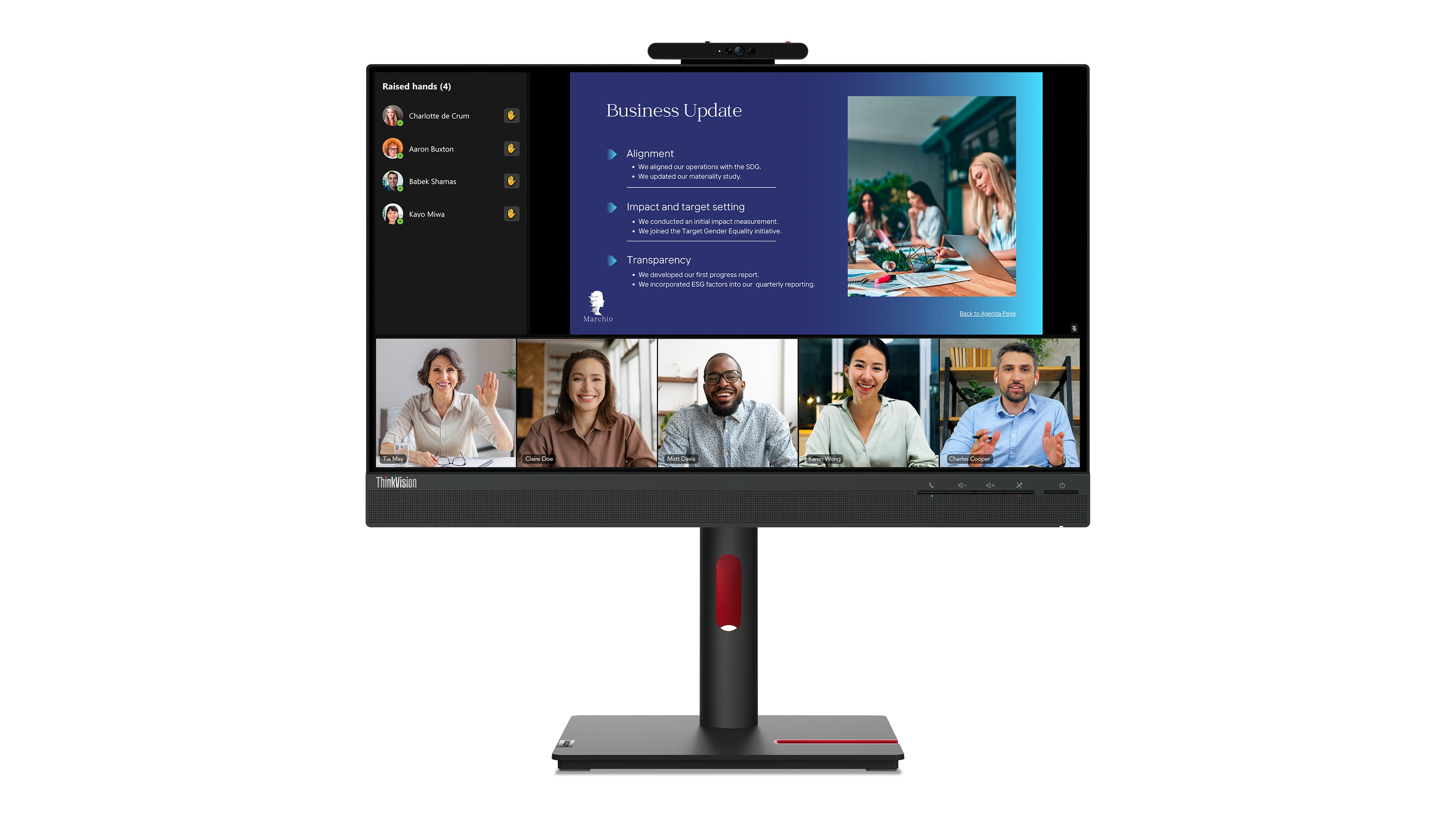 LENOVO Monitor Lenovo ThinkVision T24v-30, Pantalla IPS FHD de 23,8 Pulgadas(1920 x 1080),1xHDMI1.4,1x DP 1.2,1xVGA, Cámara,Garantía 3 años con fabricante
