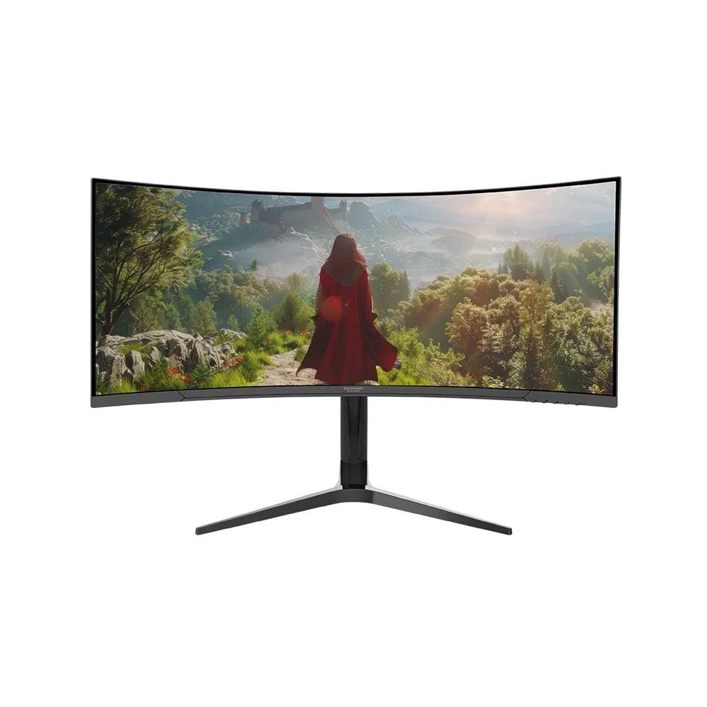 Naceb Gaming Monitor Curvo Oasis 34 NA-0645 Panel VA Gaming, WQHD 3440 × 1440, 180 Hz, respuesta de 1 ms, Adaptive Sync, bocinas integradas y curvatura 1500R.