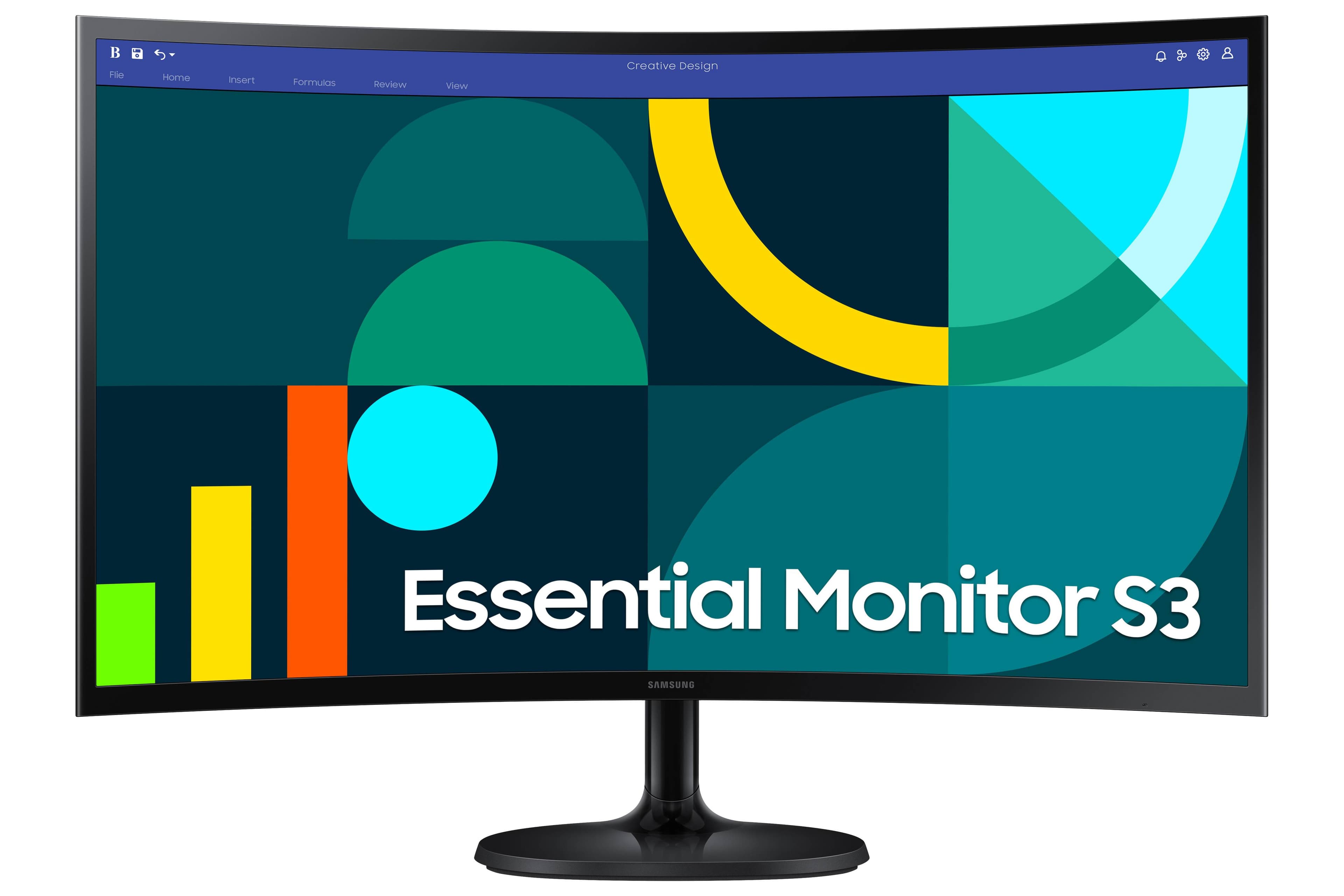 SAMSUNG Monitor Samsung 27 Pulgadas Essential, FHD, Curvatura 1800R, 75Hz, 4ms, color Negro, LS27D360GALXZX