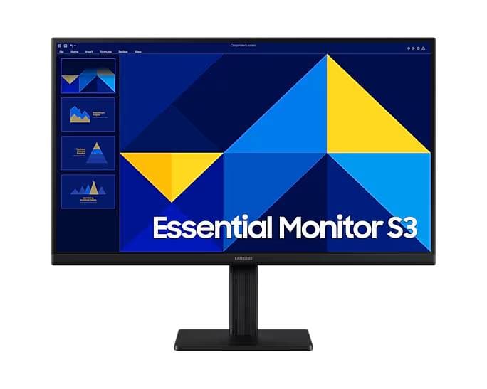SAMSUNG MONITOR SAMSUNG 22 PULGADAS, Essential S3, S30GD, IPS, FHD, PLANO, 100Hz, 5ms, LS22D300GALXZX