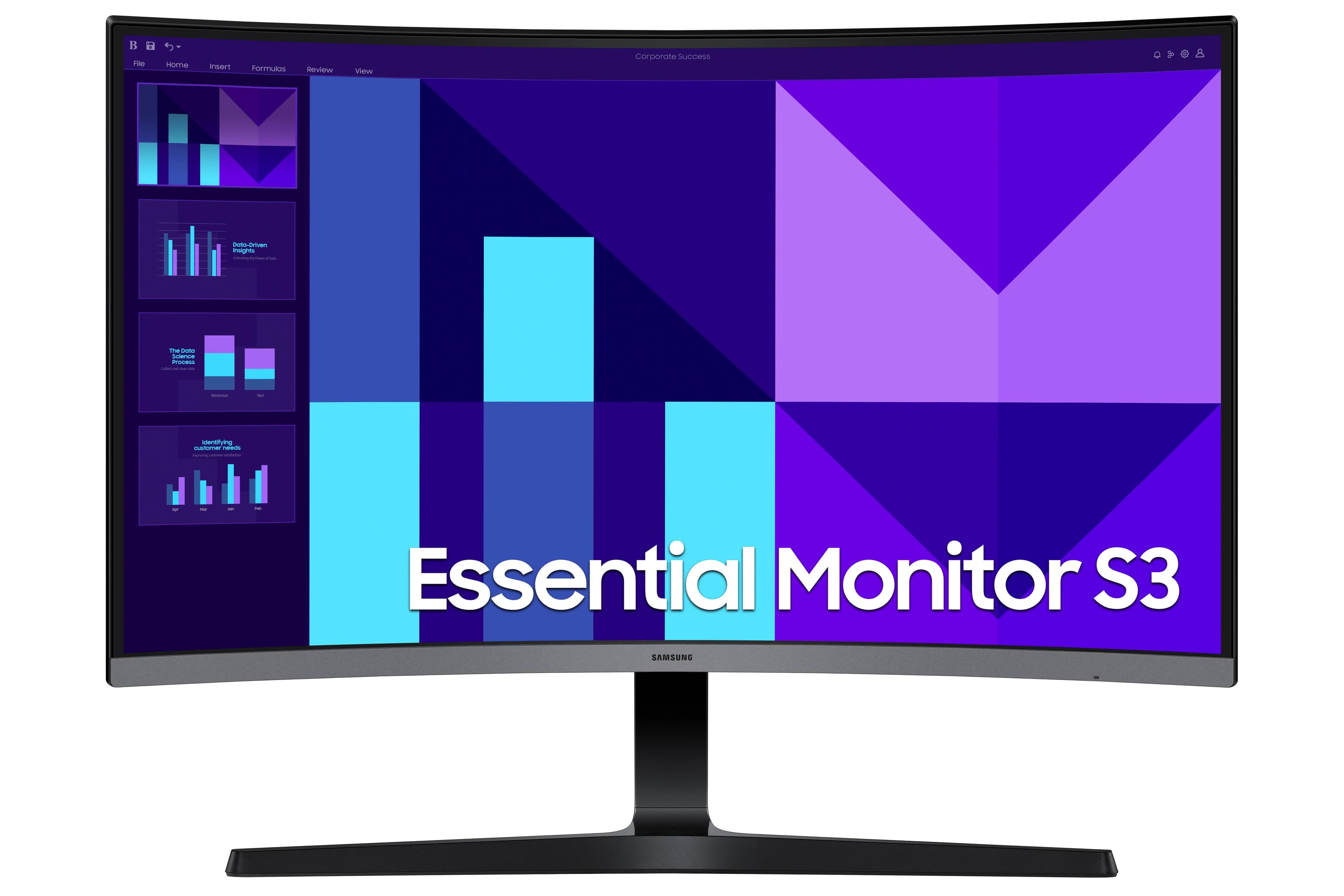 SAMSUNG Monitor Curvo 27 pulgadas Essential S3, S39GD, FHD, 100Hz, 4ms, LS27D390GALXZX