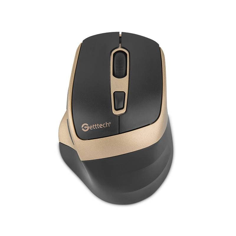 GETTTECH GETTTECH MOUSE INALAMBRICO PARA OFIC 6D, 725F, ILUMINACION RGB CUSTOM, 7200 DPI, 5 BOTON 1 SCROLL, CONECTIVIDAD DUAL, NEGRO DORADO GGM-STDBW-01-GD