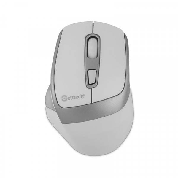 GETTTECH GETTTECH MOUSE INALAMBRICO PARA OFI 6D, SENSOR 725F, ILUMINACION RGB CUSTOM 7200 DPI, 5 BOTON 1 SCROLL, CONECTIVIDAD DUAL, BLANCO GRIS GGM-STDBW-01-WH