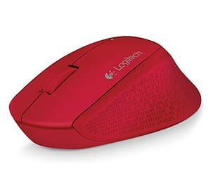 LOGITECH Mouse LOGITECH M280, Rojo, 3 botones, USB, Óptico, 1000 DPI