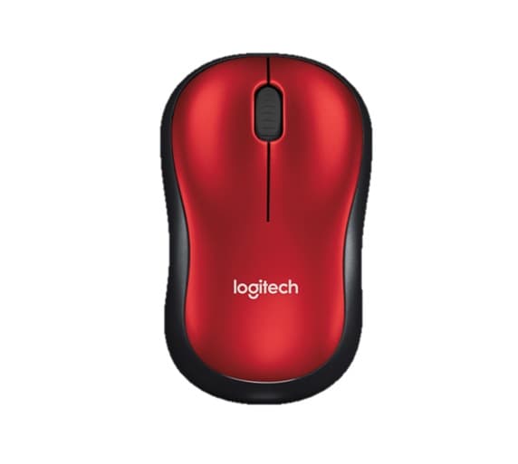 LOGITECH Mouse LOGITECH M185, Rojo, 3 botones, RF inalámbrico, Óptico, 1000 DPI