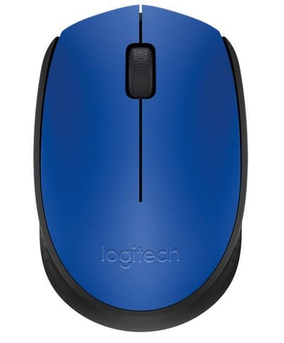 LOGITECH Mouse LOGITECH M170, Negro con detalles en Azul, 3 botones, RF inalámbrico