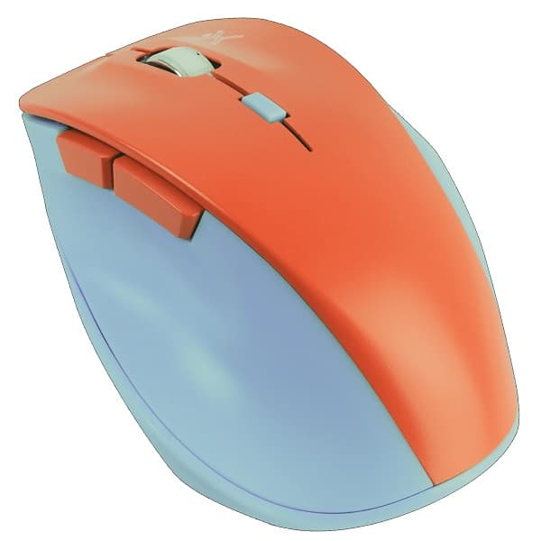 PERFECT CHOICE Mouse Inalámbrico Clic Silencioso Conector USB 1600 DPI Thumb Color Azul / Mamey | PERFECT CHOICE
