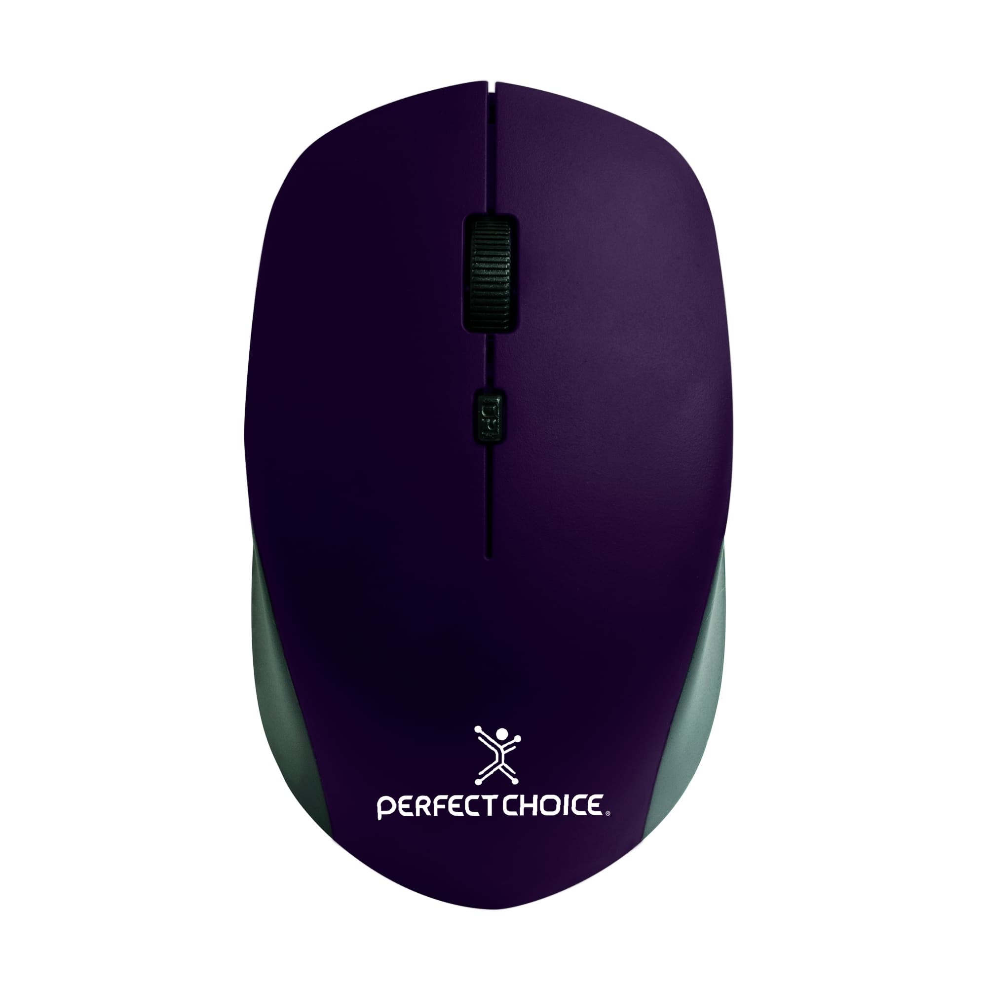 PERFECT CHOICE Mouse Inalámbrico con Sensor Óptico Conector USB 1600 DPI Root Pro Color Morado | PERFECT CHOICE