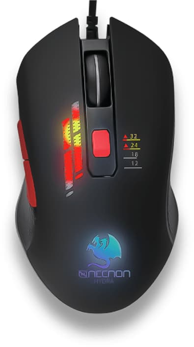 NECNON MOUSE GAMING NGM-HYDRA OPTICO RGB 6 BOTONES HASTA 3200 DPI USB 2.0 NEGRO