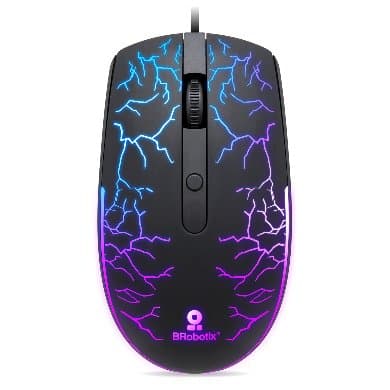 BROBOTIX Mouse USB Iluminado RGB Storm BROBOTIX 263946 , Negro, USB, 800/1200/1600 DPI