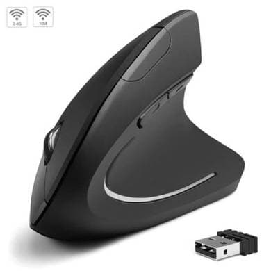 BROBOTIX MOUSE INALAMBRICO ERGONOMICO VERTICAL RECARGABLE DPI AJUSTABLE, BROBOTIX 6000816