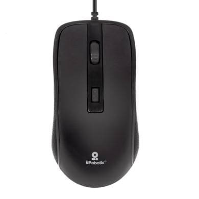 BROBOTIX MOUSE ALÁMBRICO USB, BÁSICO, USB 1600 DPI, 3 BOTONES, COLOR NEGRO, 6007204 BROBOTIX