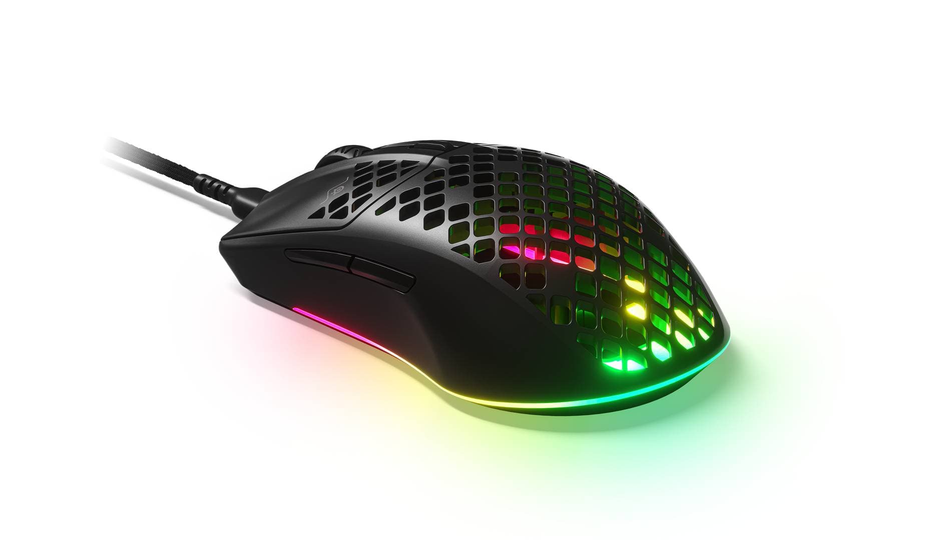 STEELSERIES Mouse Para Juegos SteelSeries Aerox 3 ALAMBRICO. Súper Ligero. Sensor óptico de Aire TrueMove de 18.000 CPI. Diseño Ultraligero de 68 g Resistente al Agua.