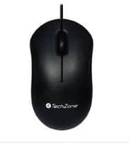 TECHZONE Mouse alámbrico Initially TechZone, 1000 DPI's, 3 botones, longitud de cable de 1.2 m. Conexión USB, 1 año de garantía.