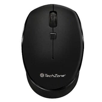 TECHZONE Mouse inalámbrico Start Black TechZone, hasta 1600 DPI's, 3 botones, textura en rubber, 1 año de garantía.