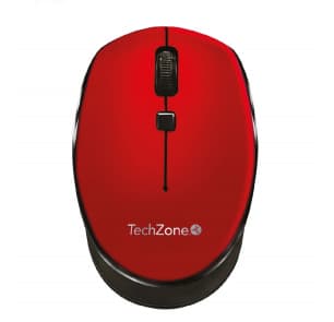 TECHZONE Mouse inalámbrico Start Red TechZone, hasta 1600 DPI's, 3 botones, textura en rubber, 1 año de garantía.