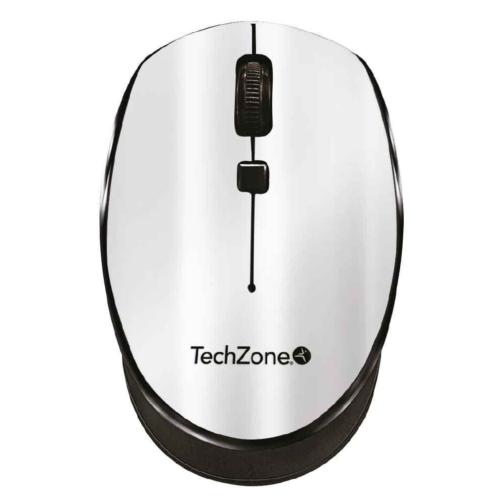 TECHZONE Mouse inalámbrico Start Silver TechZone, hasta 1600 DPI's, 3 botones, textura en rubber, 1 año de garantía.
