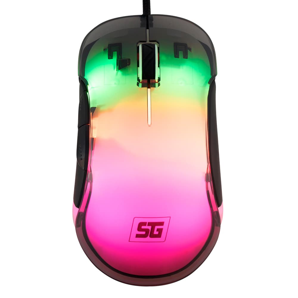 VORAGO MOUSE VORAGO START THE GAME MO-505 ALAMBRICO RGB NEON HASTA 7,200 DPI'S USB TRASPARENTE