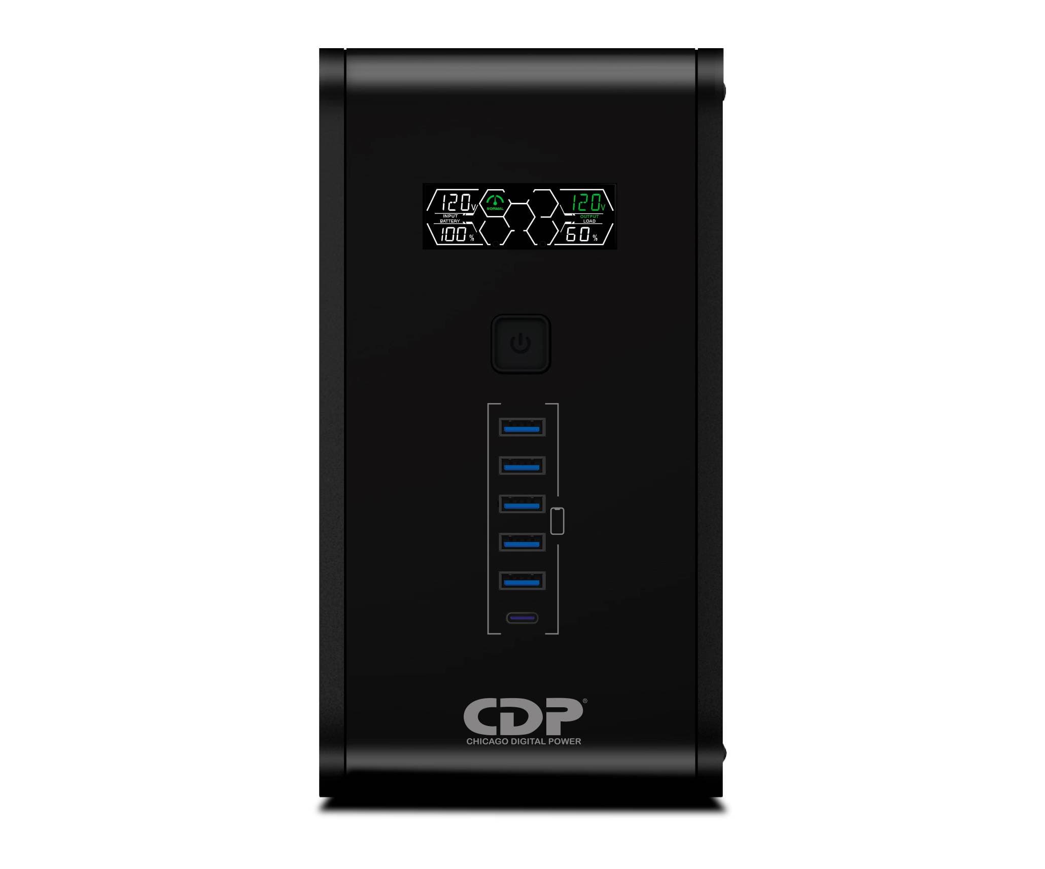 CDP No-Break CDP R-SMART751 750VA/375W UPS Interactiva AVR 10 Salidas, 560 Joules, Proteccion RJ45, LCD, software 120 Vac
