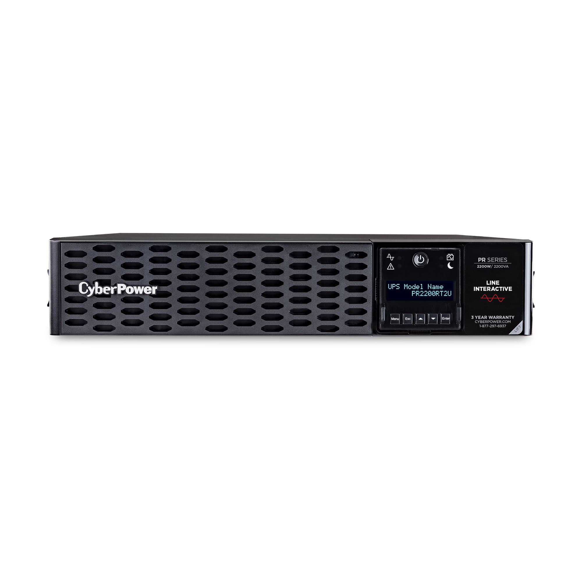 CYBERPOWER No Break CyberPower PR2200RT2U, 2200 VA, 2200 W, Negro