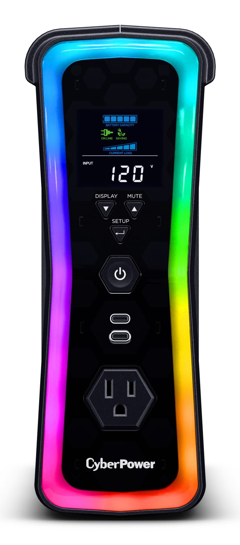 CyberPower UPS Gamer 1500VA / 1000W, Onda Senoidal, Pantalla LCD multifunción, Regulador Automático de Voltaje (AVR).Garantía 3 años incluye batería