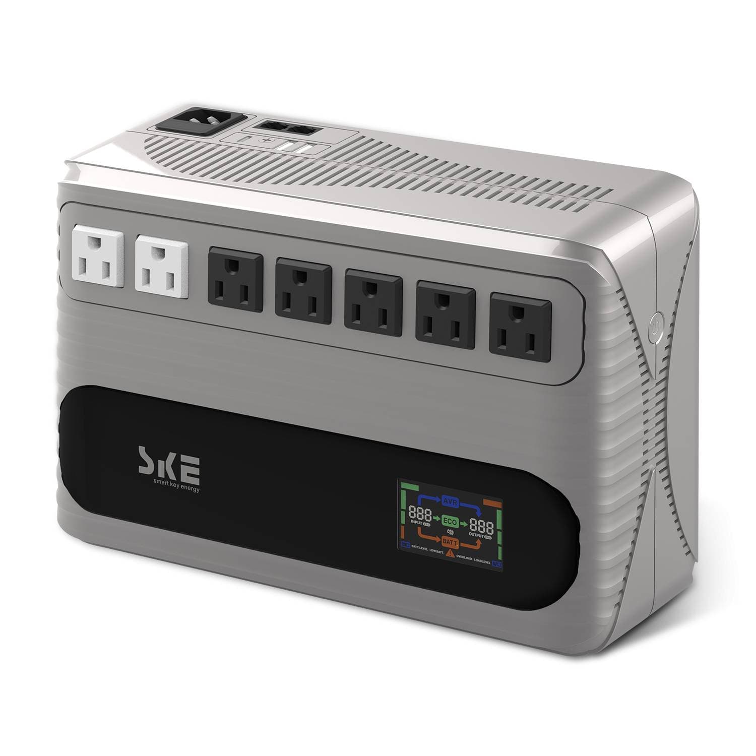 SKE No Break Interactivo SKE Energy GF1000 1000va/600w, Color Plata y Negro, Voltaje de Entrada y Salida 120V