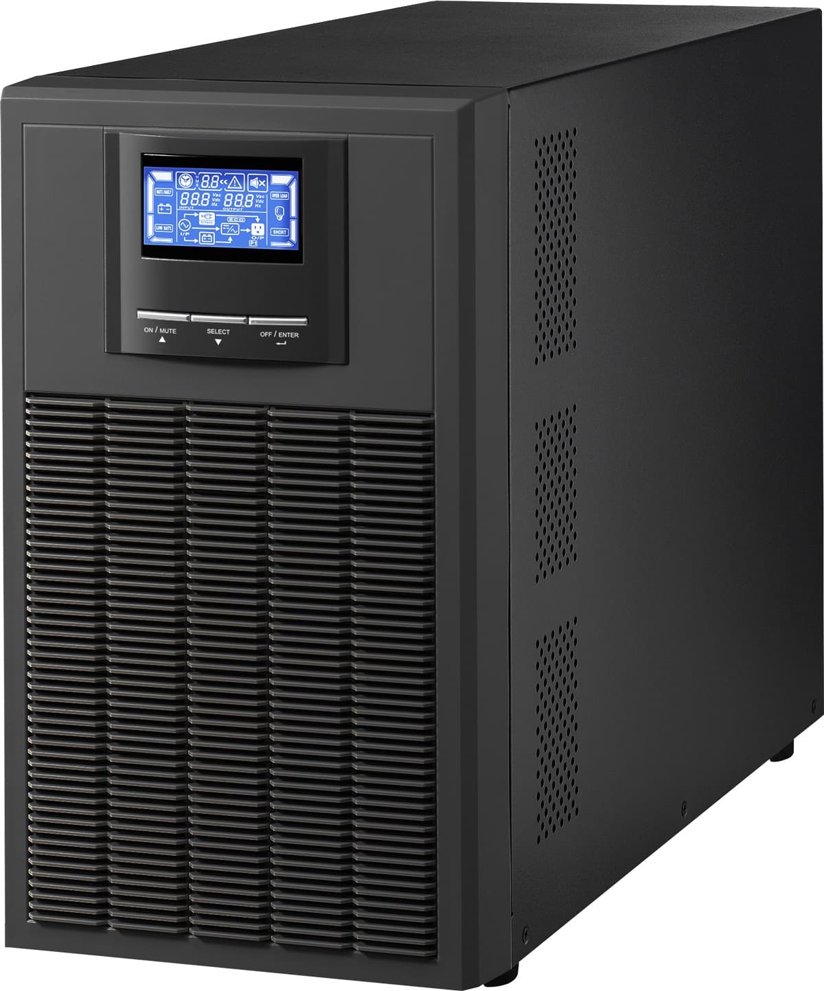 VICA UPS Online doble conversión Monofasico torre GAMMA 3K 3000VA/2700W, 4 NEMA 5-15/20R protegidos, entrada L5/30P voltaje 60/145V, salida 110/115/120/127VA