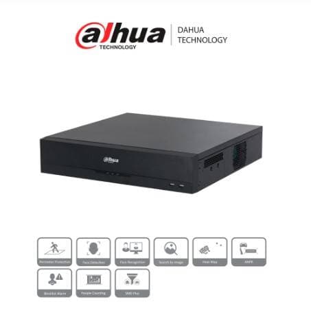 Dahua Technology DAHUA DHI-NVR5864-16P-EI NVR 64CH IP 4K & Acupick 16CH PoE, RAID 0/1/5/6/10, 384 Mbps IA avanzada detección y reconocimiento de rostros, SMD+ 8 canales