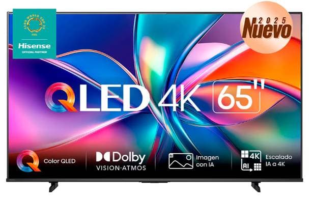 Hisense Televisor Hisense 65QD6QV, 65 pulgadas, QLED, QUANTUM DOT, 4K UHD, 3840 x 2160 Pixeles, VIDAA SMART TV