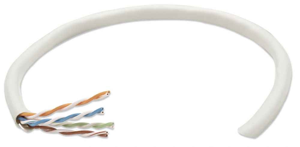INTELLINET Bobina de cable de red UTP, Solida, 362320, Aluminio con recubrimiento de Cobre (CCA), 305m, CAT 5e, Color Gris, 4 pares, 24AWG