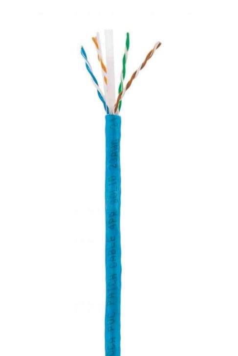 INTELLINET Bobina de cable de red UTP, Solida, 704670, Aluminio con recubrimiento de Cobre (CCA), 305m, CAT 6, Color Azul, 4 pares, 23AWG