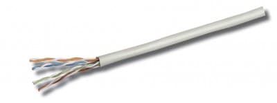 INTELLINET Bobina de cable de red UTP, Multifilar, 704830, Aluminio con recubrimiento de Cobre (CCA), 100 m, CAT 5e, Color Gris, 4 pares, 26 AWG