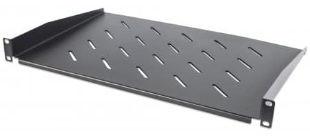 INTELLINET 714884 Charola Fija Cantilever de 19: 1U, 300 mm (11.8 pulgadas) profundidad de la plataforma, Ventilada Color Negro
