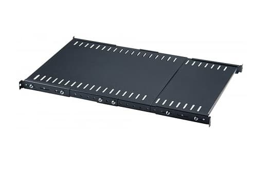 INTELLINET Charola INTELLINET fija extensible de 19", Negro, Acero, Rack shelf, 45 kg, 1U