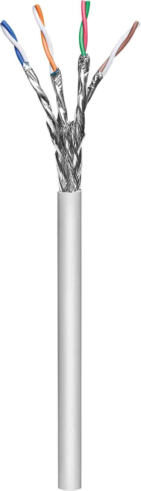 INTELLINET Bobina de cable de red SFTP, Solida, 705066, 100% Cobre, 305 m, CAT 6a, Color Gris, 4 pares, 24 AWG