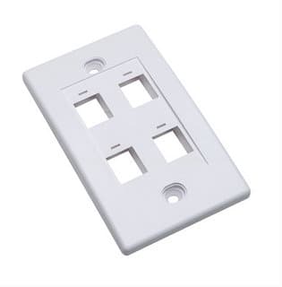 INTELLINET 163316 Tapa para caja de 4 salidas, color Blanco. Montaje a ras de pared.