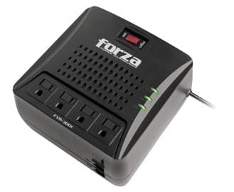 FORZA Regulador FORZA, Negro, Hogar y Oficina, 3000 VA, 1500 W