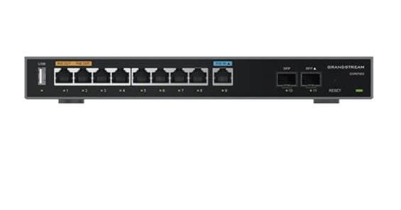 Grandstream Router Gigabit VPN con 2 puertos Gigabit SFP y 9 puertos Gigabit Etherne, 2.2Gbps, Soporta hasta 100 tuneles VPN, compatible con GWN Cloud