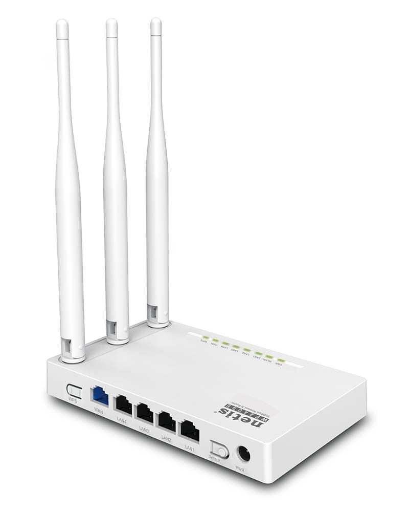 NETIS Netis Router Inalambrico N300 (WF2409E), 5 puertos (1 WAN,4 LAN 100 Mbps), WIFI 4, 300 Mbps, Router, AP, WISP, Repetidor, 3 Antenas 5 dBi, Multi SSID