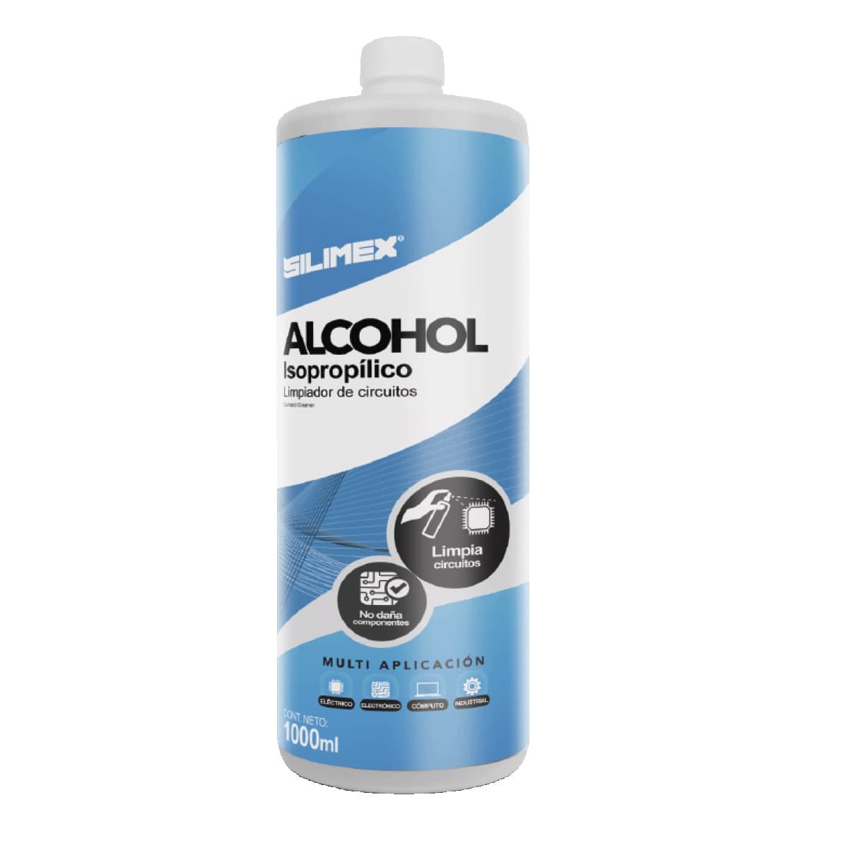 SILIMEX Alcohol Isopropílico SILIMEX ALCOHOL ISO, Azul, Alcohol Isopropilico, 1 LT