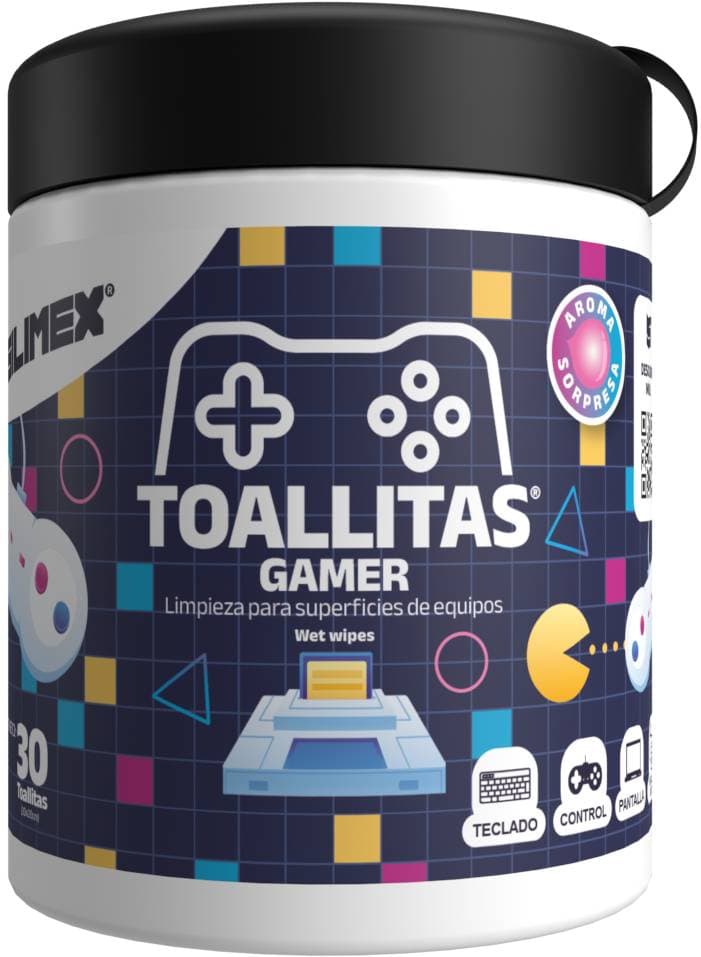 SILIMEX TOALLITAS GAMER CONT. NETO 30 Toallitas 20x20cm Limpieza Impecable, La Higiene que los Gamers Exigen