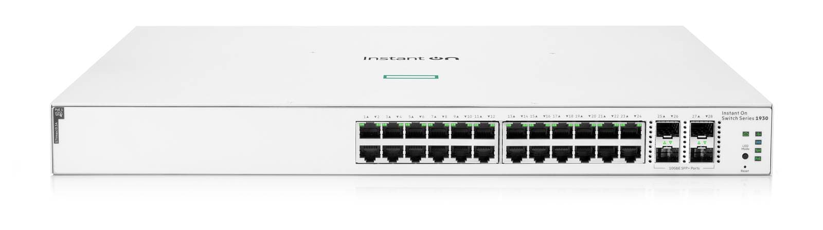 Hewlett Packard Enterprise Switch HPE Instant On 1930 Gigabit Ethernet, 24 puertos PoE Clase 4 370 W, 4SFP+ 10GbE (JL684B)