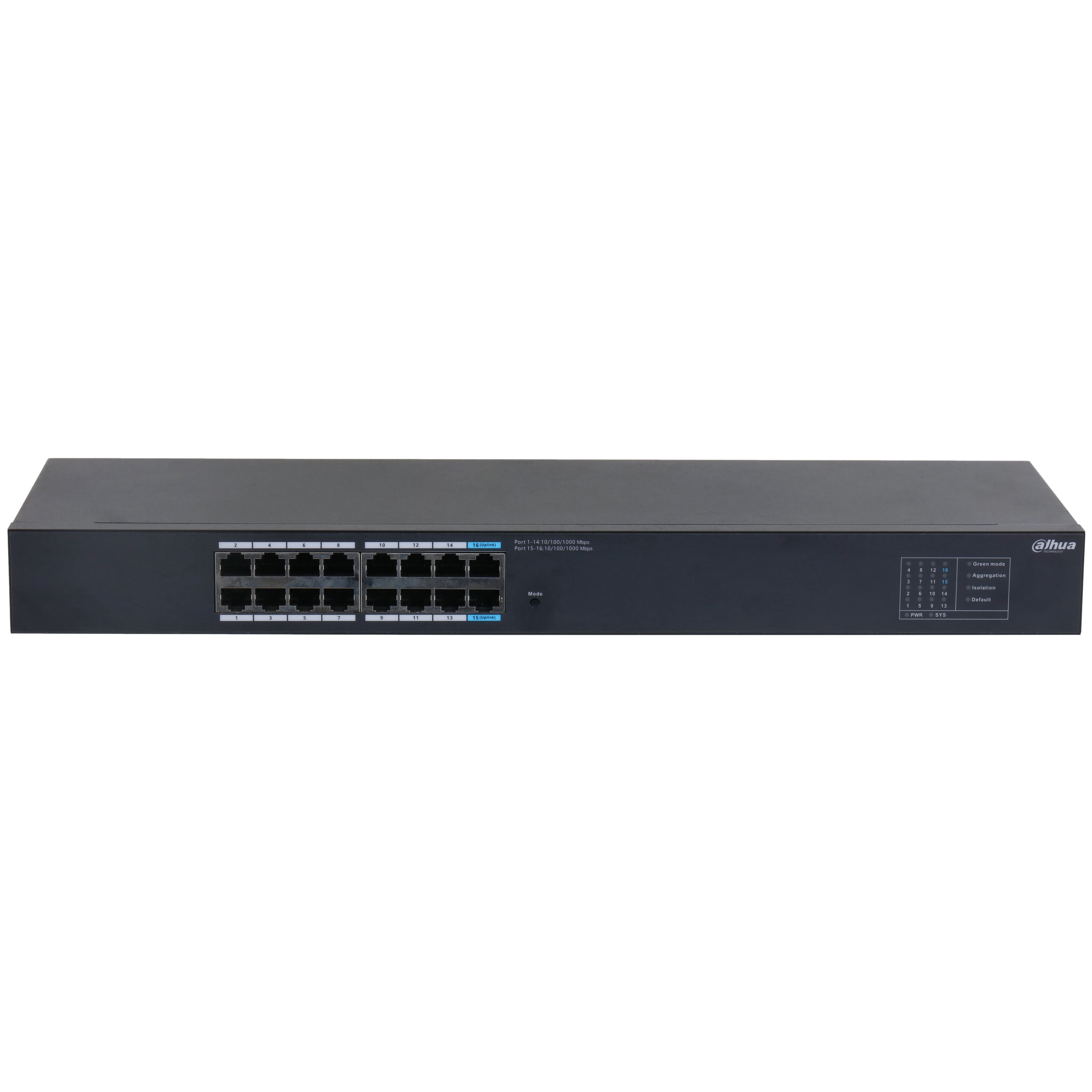 Dahua Technology SWITCH DAHUA 16 PUERTOS DH-SG1016 NB