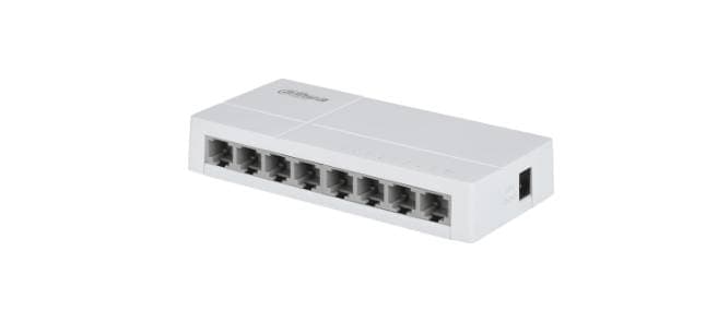 Dahua Technology Switch de Escritorio con 8 puertos Fast Ethernet (10/100 Mbps), diseño compacto de capa 2, con capacidad de switching de 1.6 Gbps