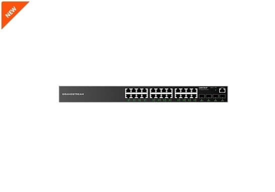 GRANDSTREAM Switch Administrable Capa L2+, 24 ptos Gigabit + 4 SFP, compatible con GWN Cloud