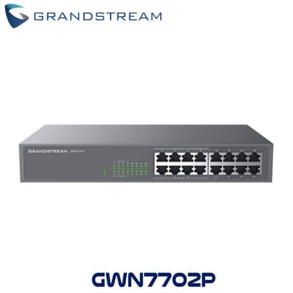 Grandstream Switch No administrable, 16 puertos Gigabit, 8 puertos PoE 802.3 af/at, 30W máximo por pto., gabinete metálico para escritorio o rack 19/1U.