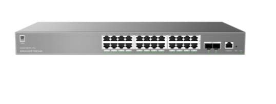 Grandstream Switch Administrable Capa L2++, 24 ptos Gigabit + 2 SFP, PoE hasta 250W de salida, compatible con GWN Cloud